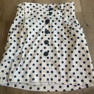 Zara white and blue polka dot skirt size S